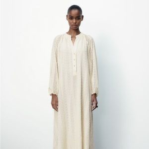 Zara, Embroidered Lace Maxi Dress, Sz L